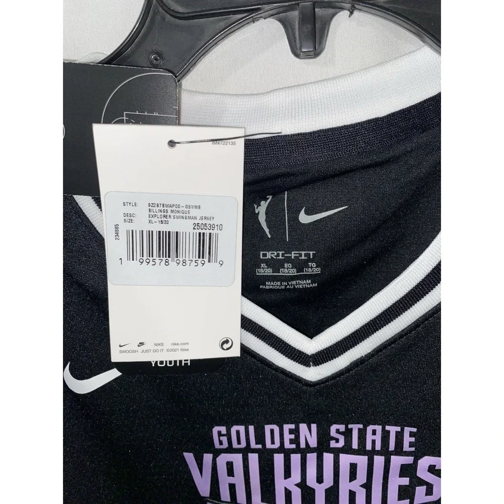 NWT Nike WNBA Golden State Valkyries Monique Billings Explorer Jersey Youth‎ XL